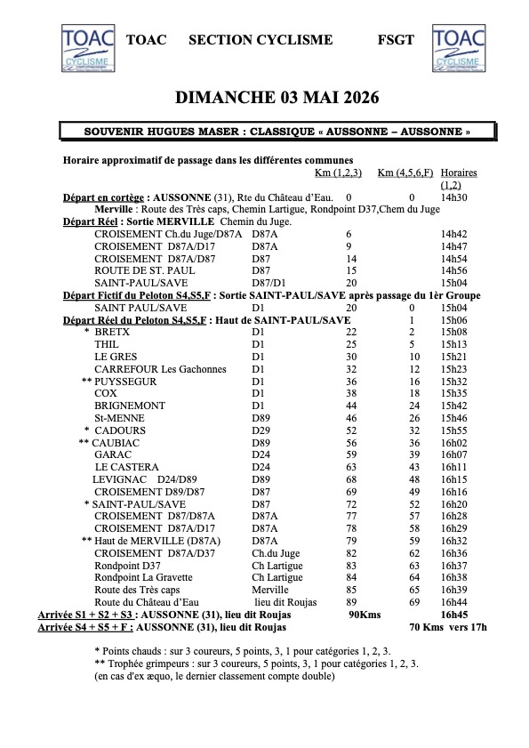 AUSSONNE AUSSONNE horaires mod 2026 PDF